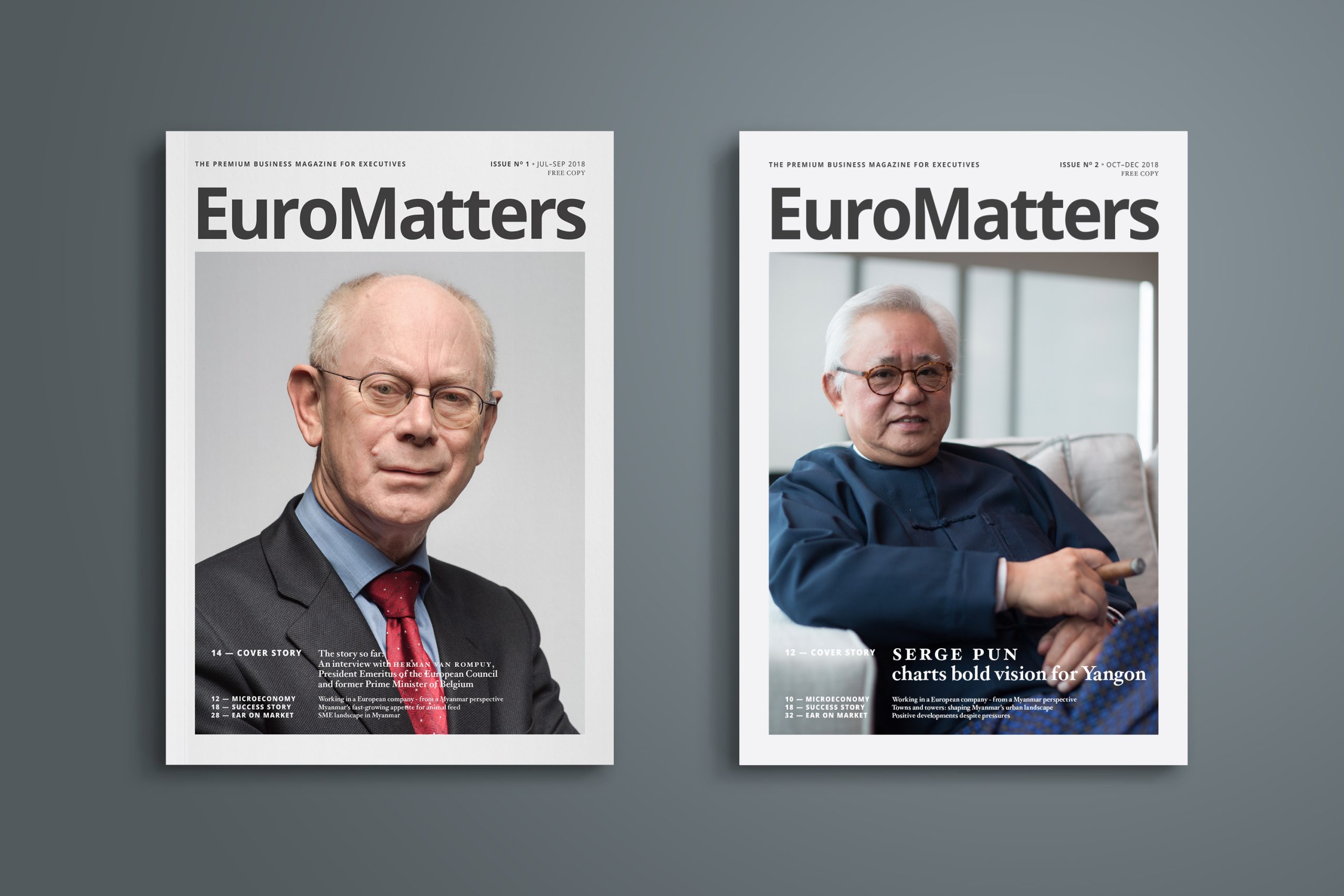 EuroMatters Cover 1 EuroMatters—a quarterly business magazine in Myanmar. Issues #1 and #2
